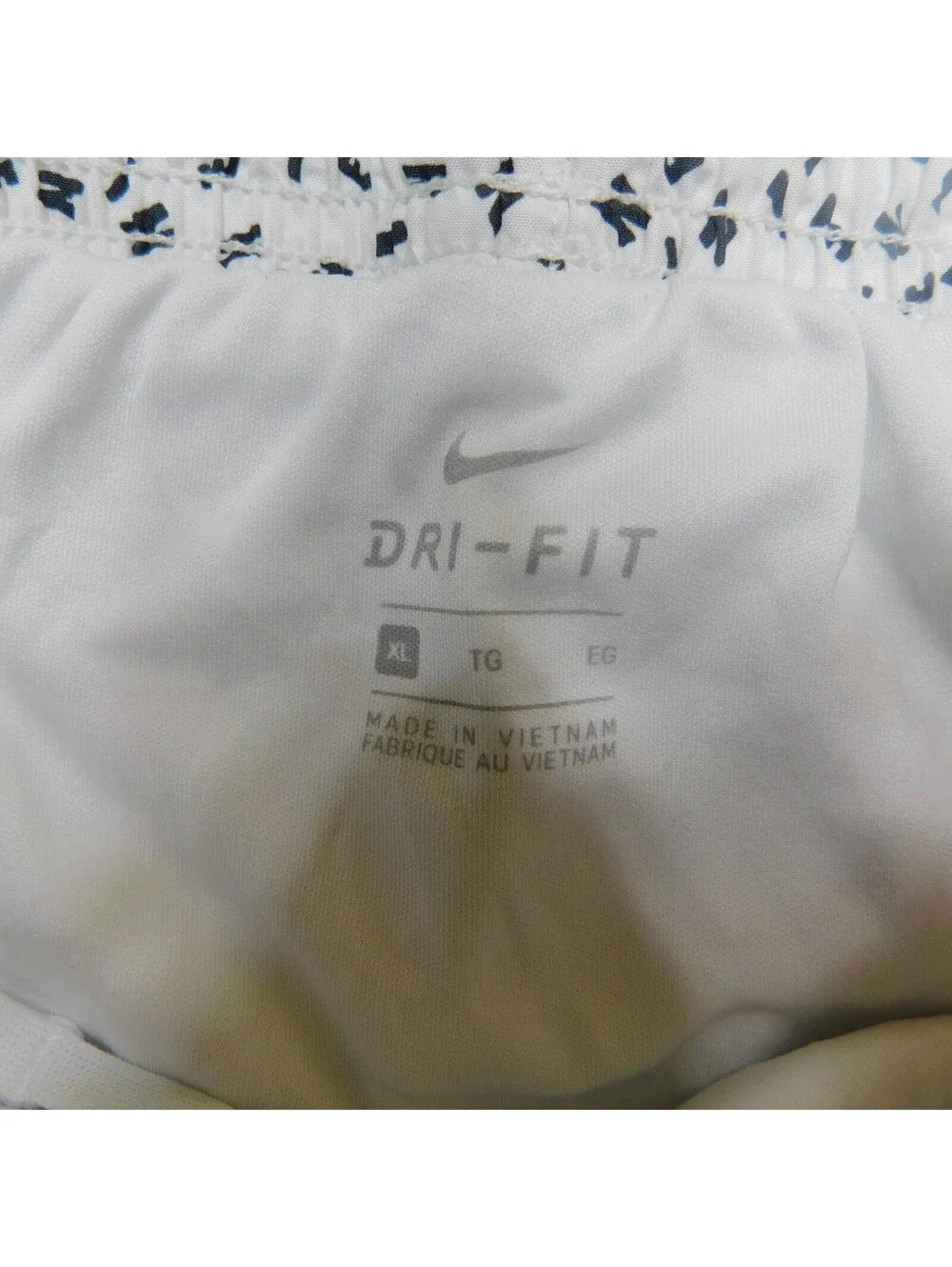 Nike Girls XL Dri-FIT Tempo Running Shorts White Black Logo Print Athletic Youth